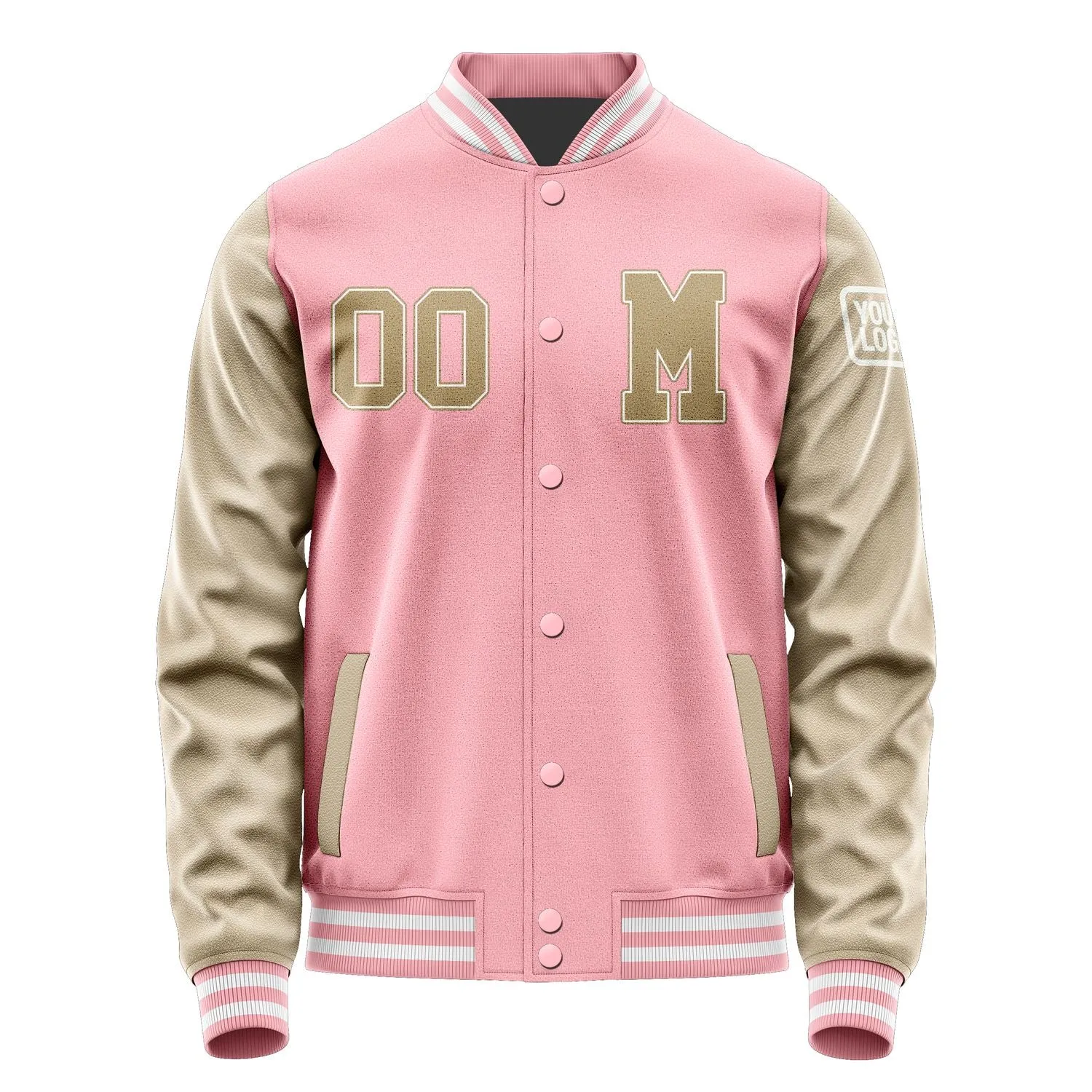 Custom Light Pink Light Khaki Jacket