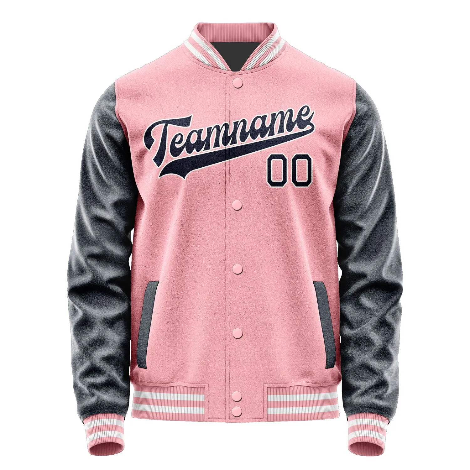 Custom Light Pink Navy Jacket