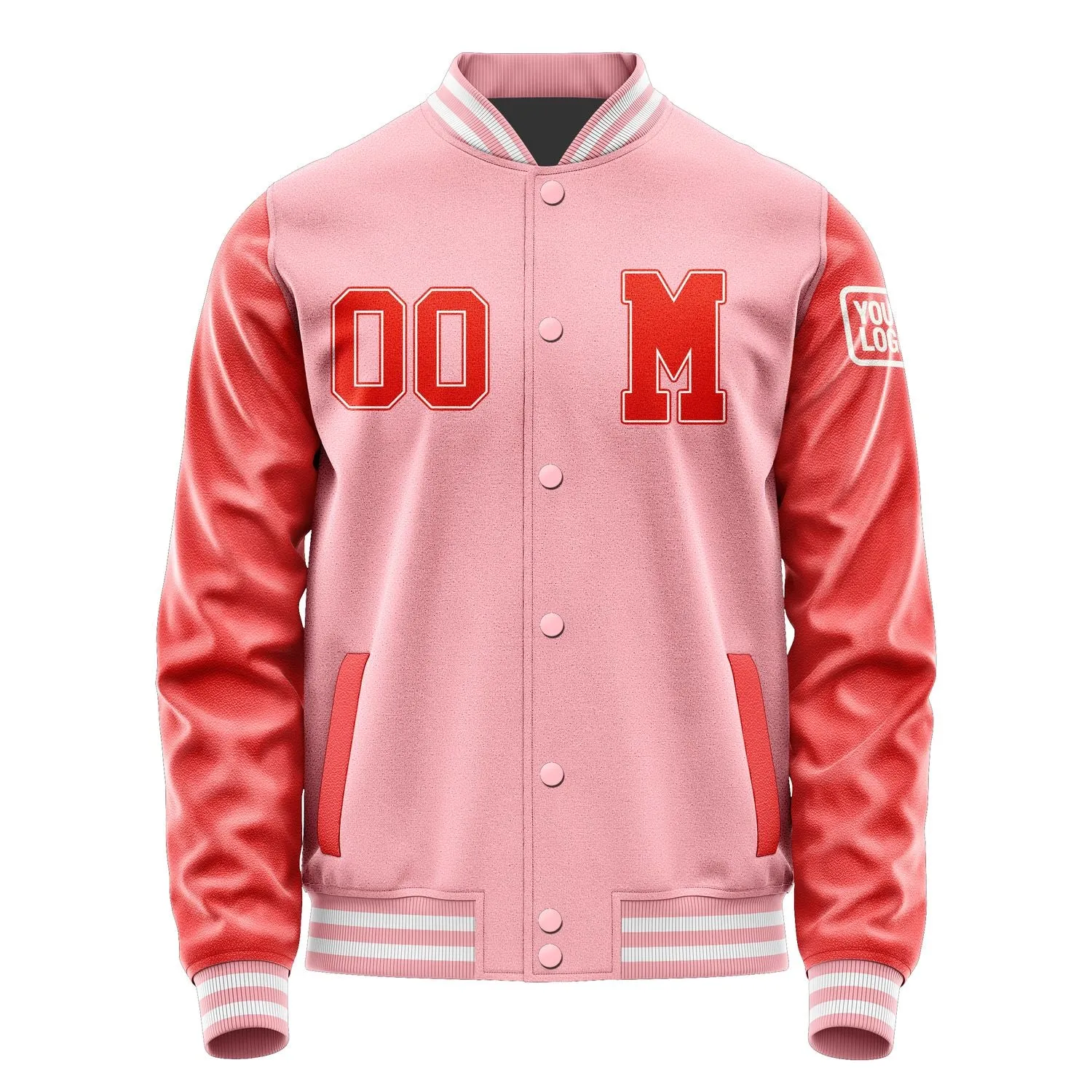 Custom Light Pink Orange Red Jacket
