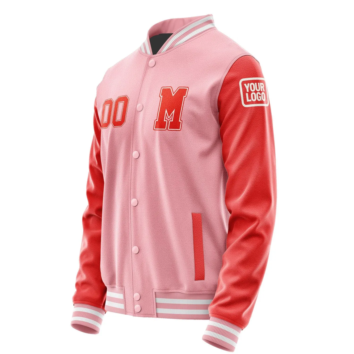 Custom Light Pink Orange Red Jacket
