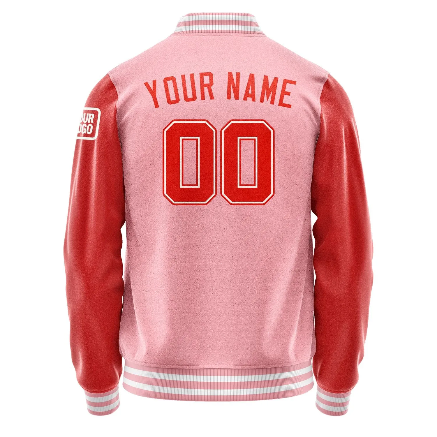 Custom Light Pink Orange Red Jacket
