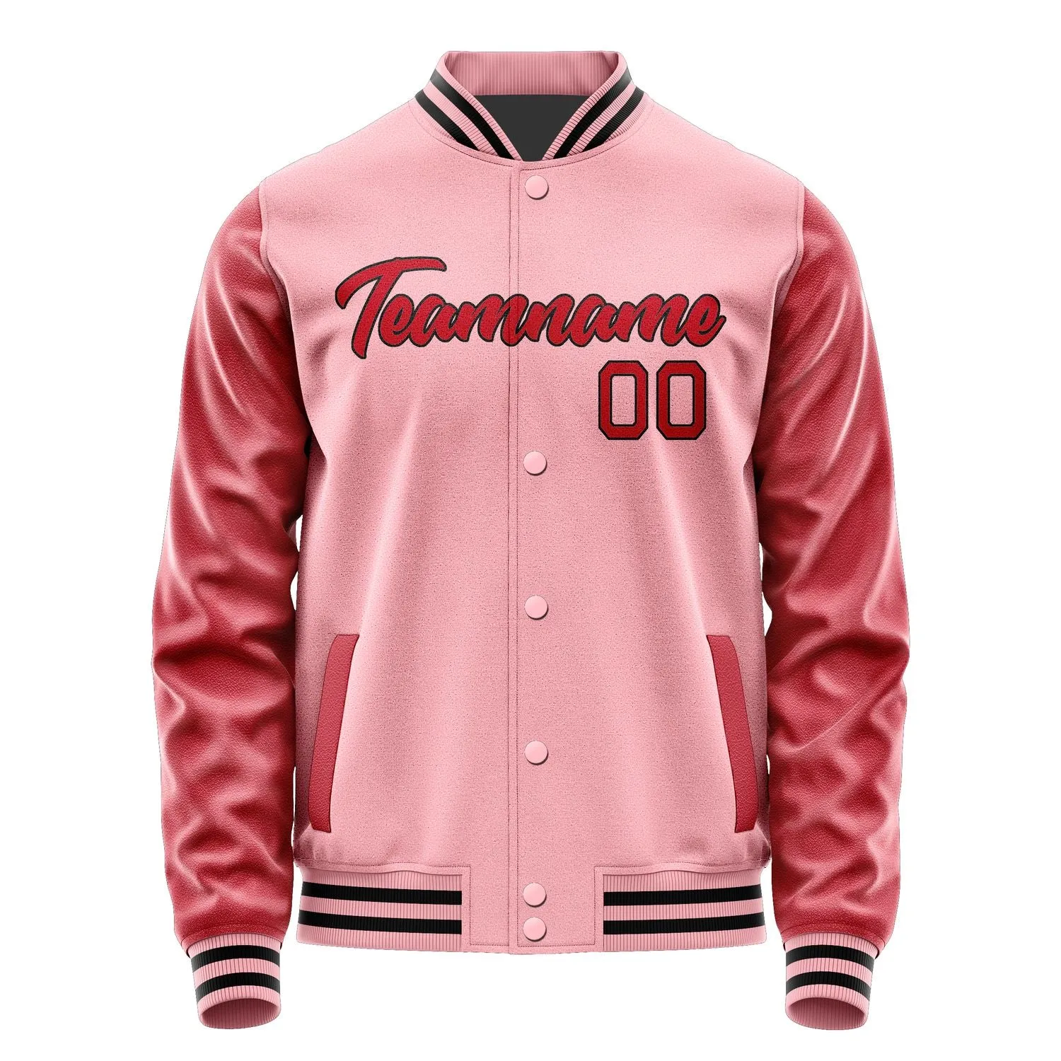 Custom Light Pink Red Jacket