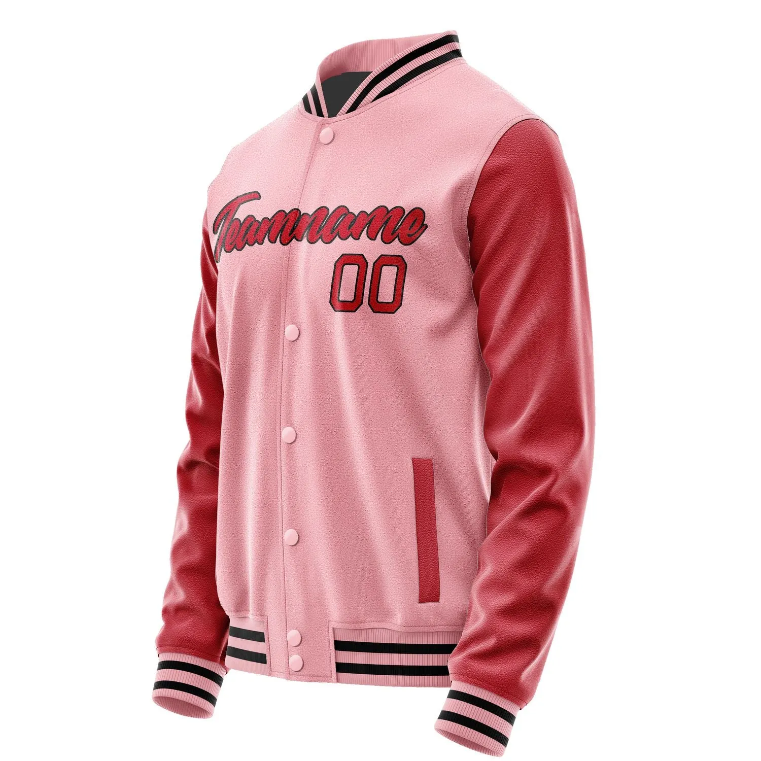 Custom Light Pink Red Jacket