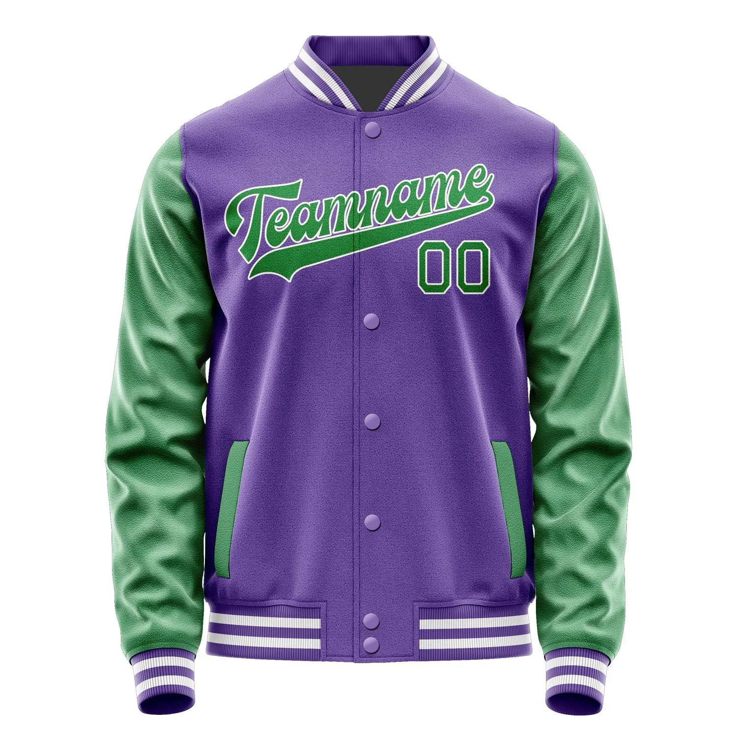 Custom Light Purple Emerald Green Jacket