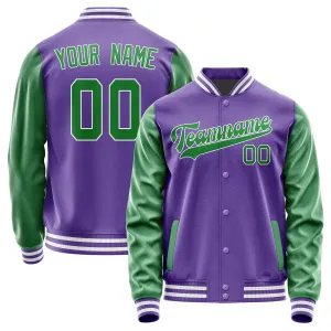 Custom Light Purple Emerald Green Jacket