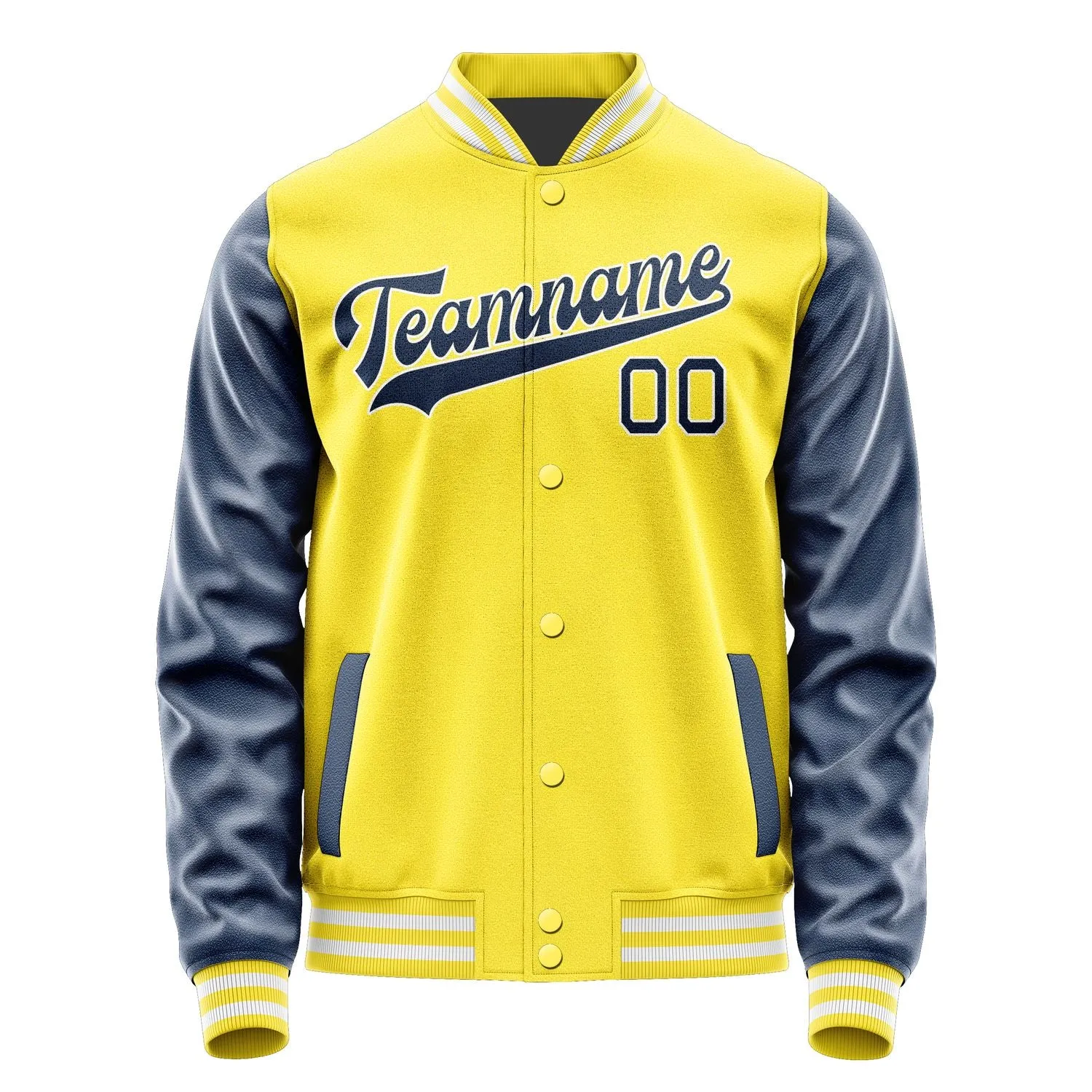 Custom Light Yellow Blue Jacket