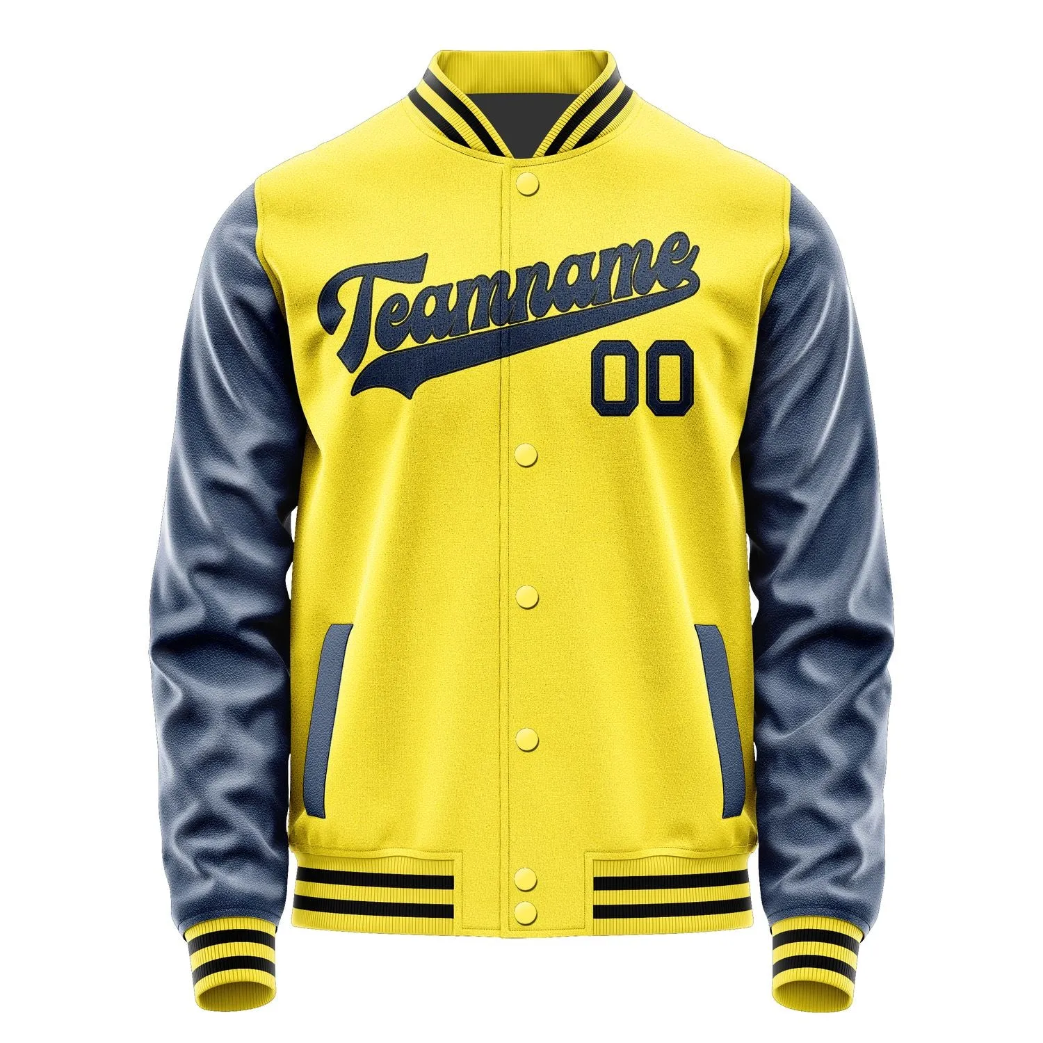 Custom Light Yellow Blue Jacket