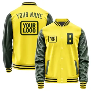 Custom Light Yellow Dark Green Jacket