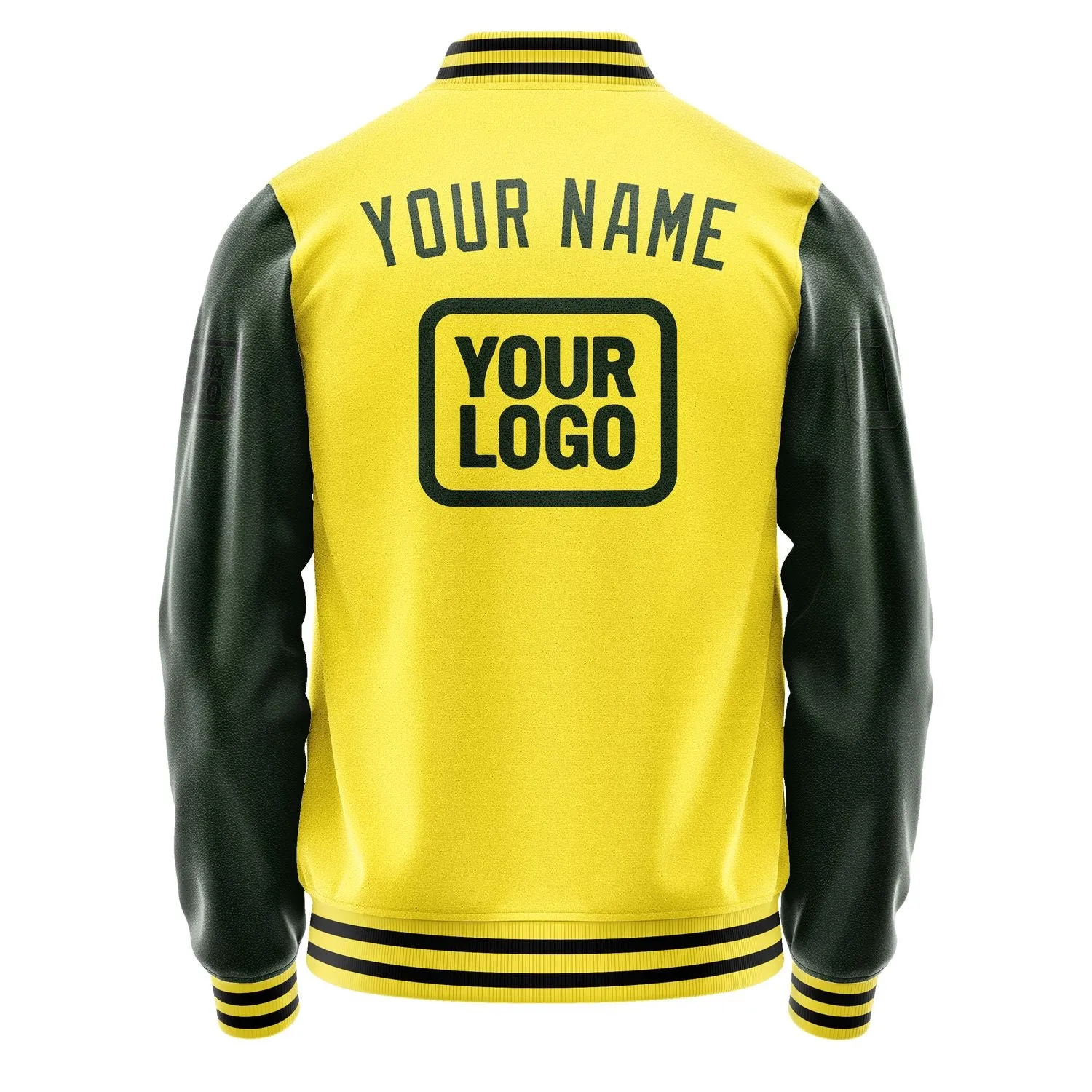 Custom Light Yellow Dark Green Jacket