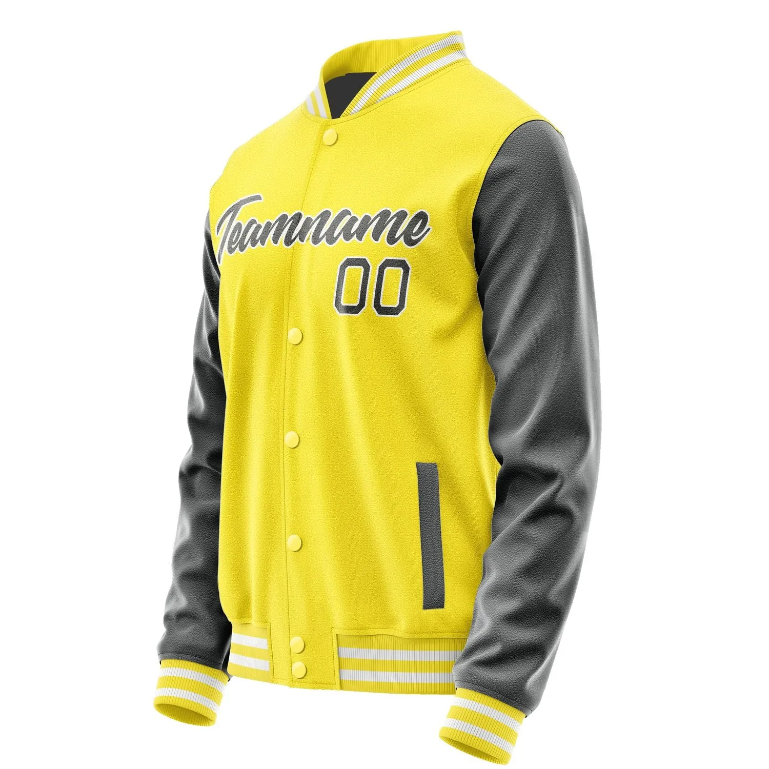 Custom Light Yellow Dark Grey Jacket
