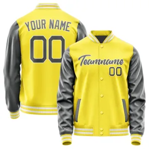 Custom Light Yellow Dark Grey Jacket