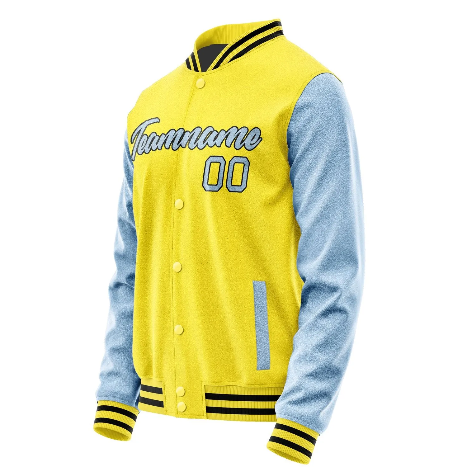 Custom Light Yellow Light Blue Jacket