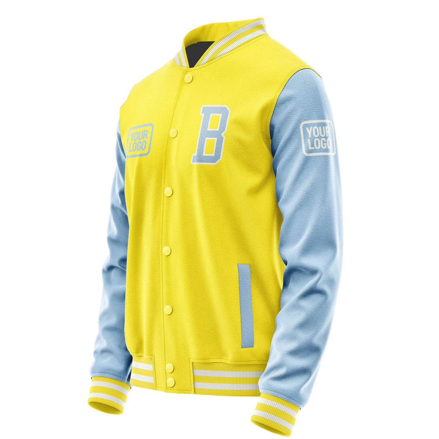 Custom Light Yellow Light Blue Jacket