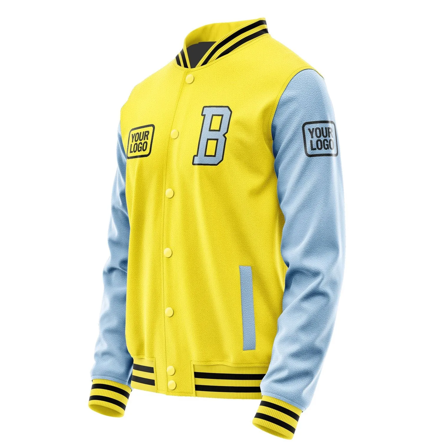 Custom Light Yellow Light Blue Jacket