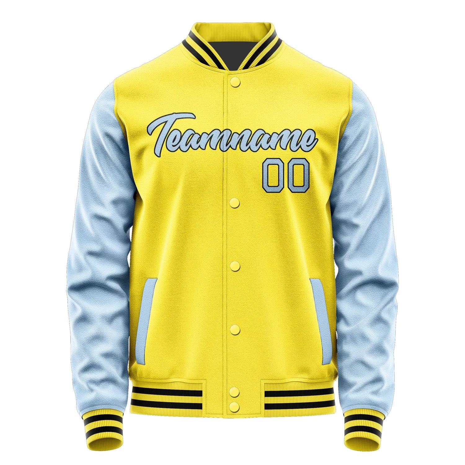 Custom Light Yellow Light Blue Jacket