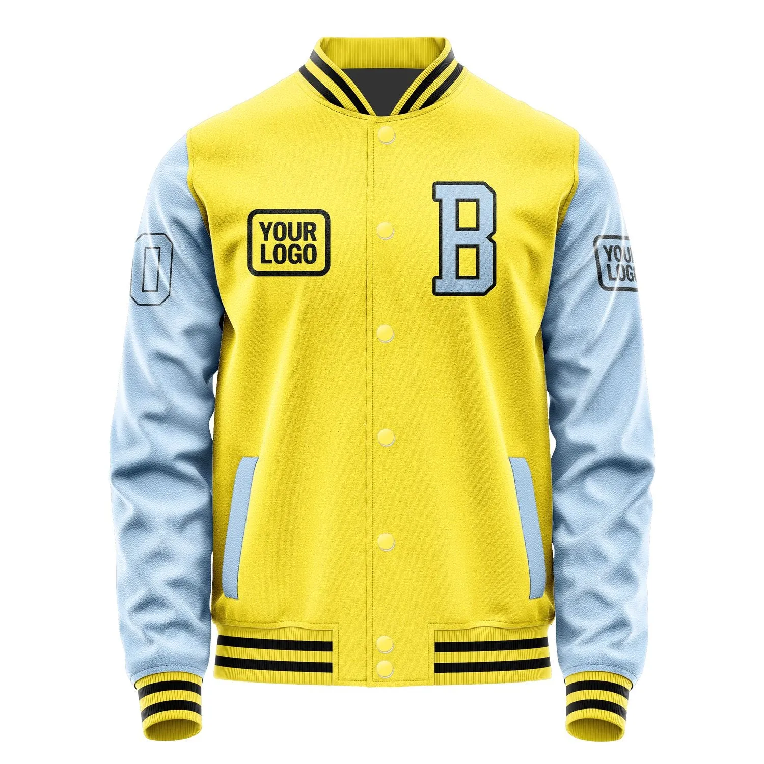 Custom Light Yellow Light Blue Jacket