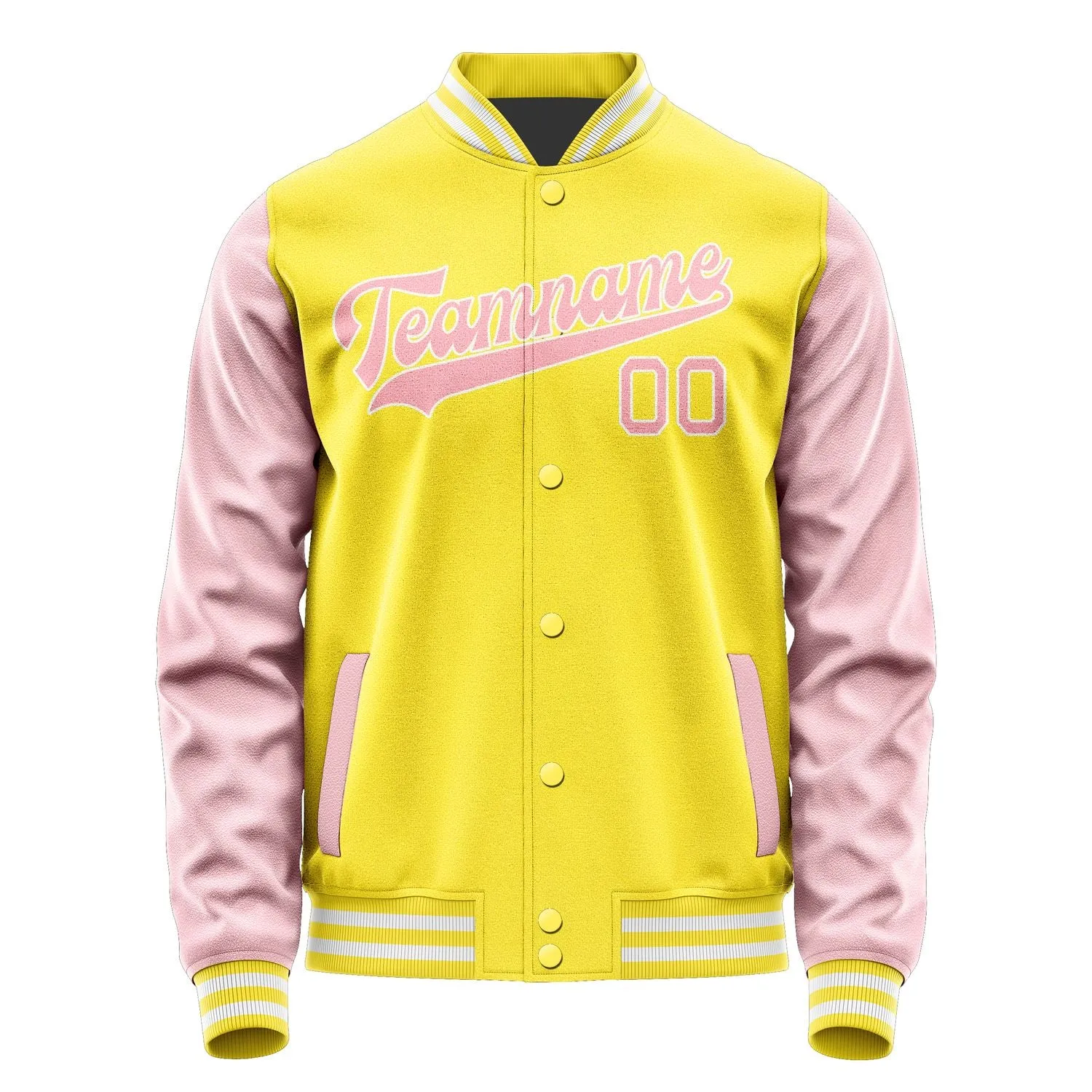 Custom Light Yellow Light Pink Jacket