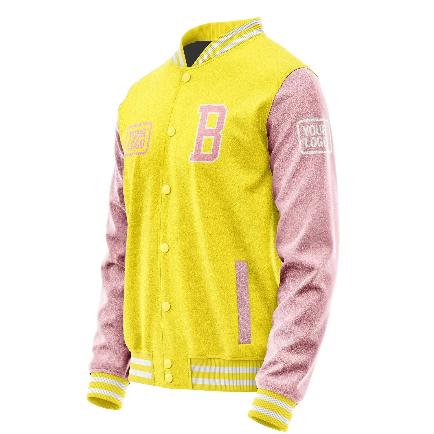 Custom Light Yellow Light Pink Jacket