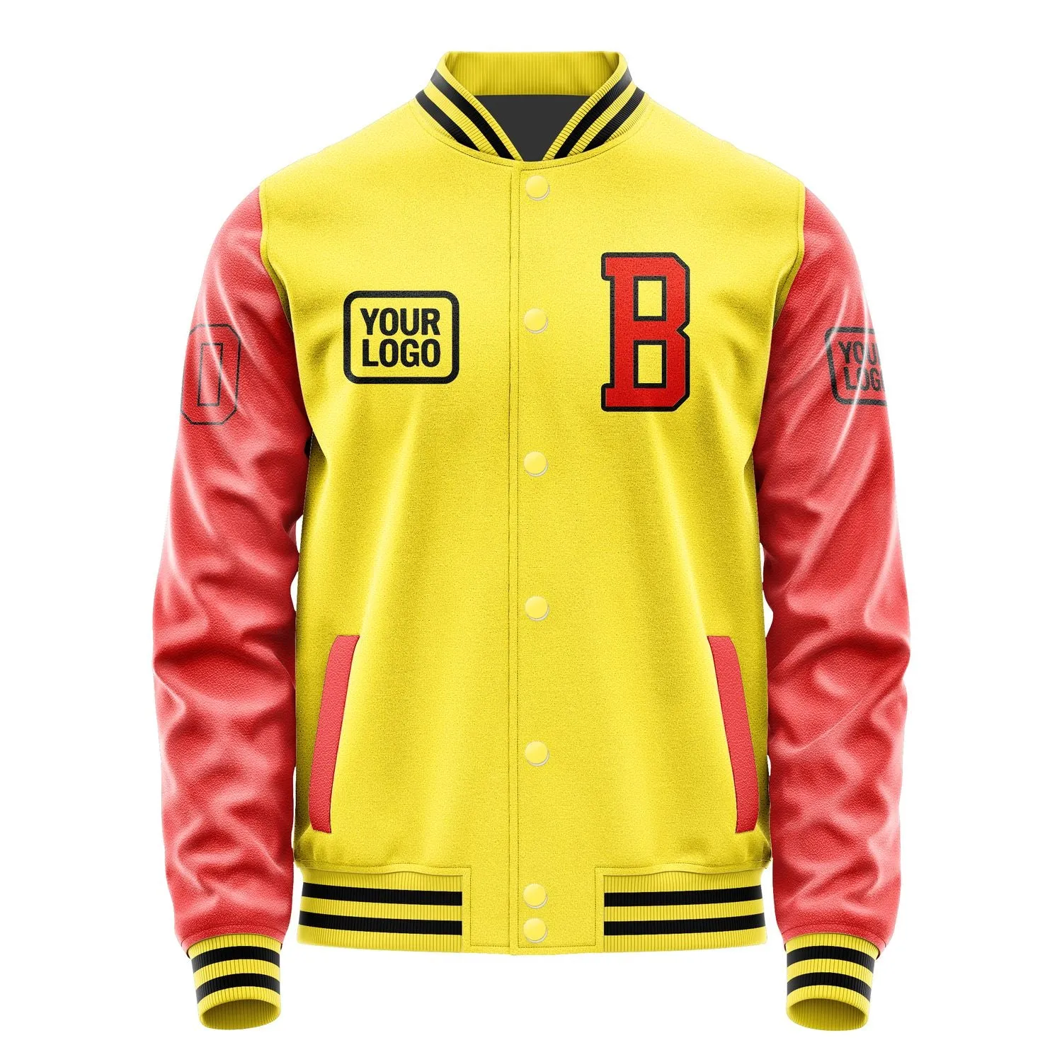 Custom Light Yellow Orange Red Jacket