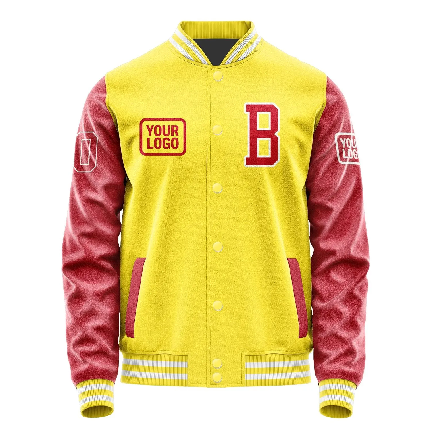 Custom Light Yellow Red Jacket