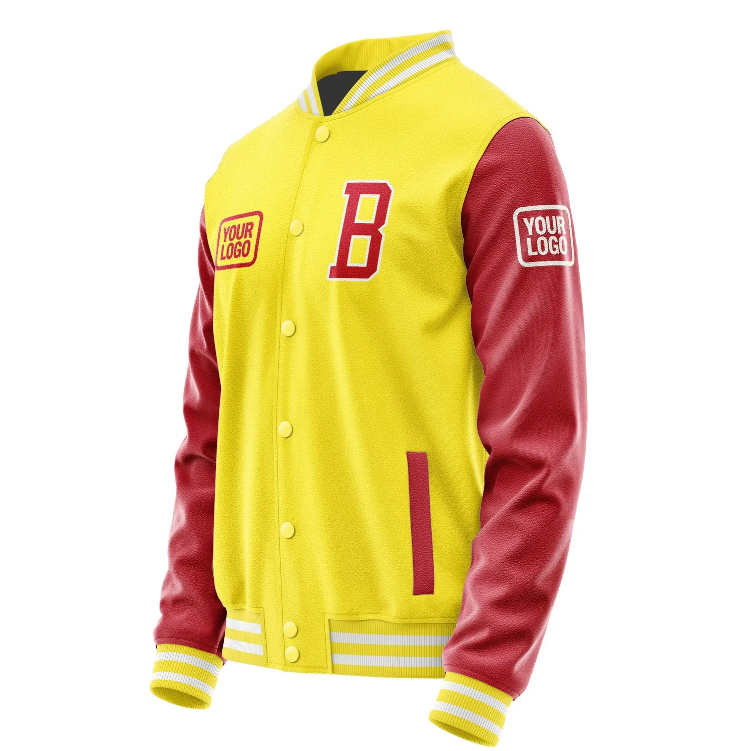 Custom Light Yellow Red Jacket