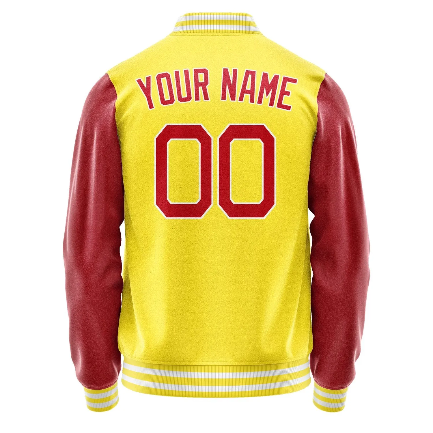 Custom Light Yellow Red Jacket