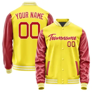 Custom Light Yellow Red Jacket