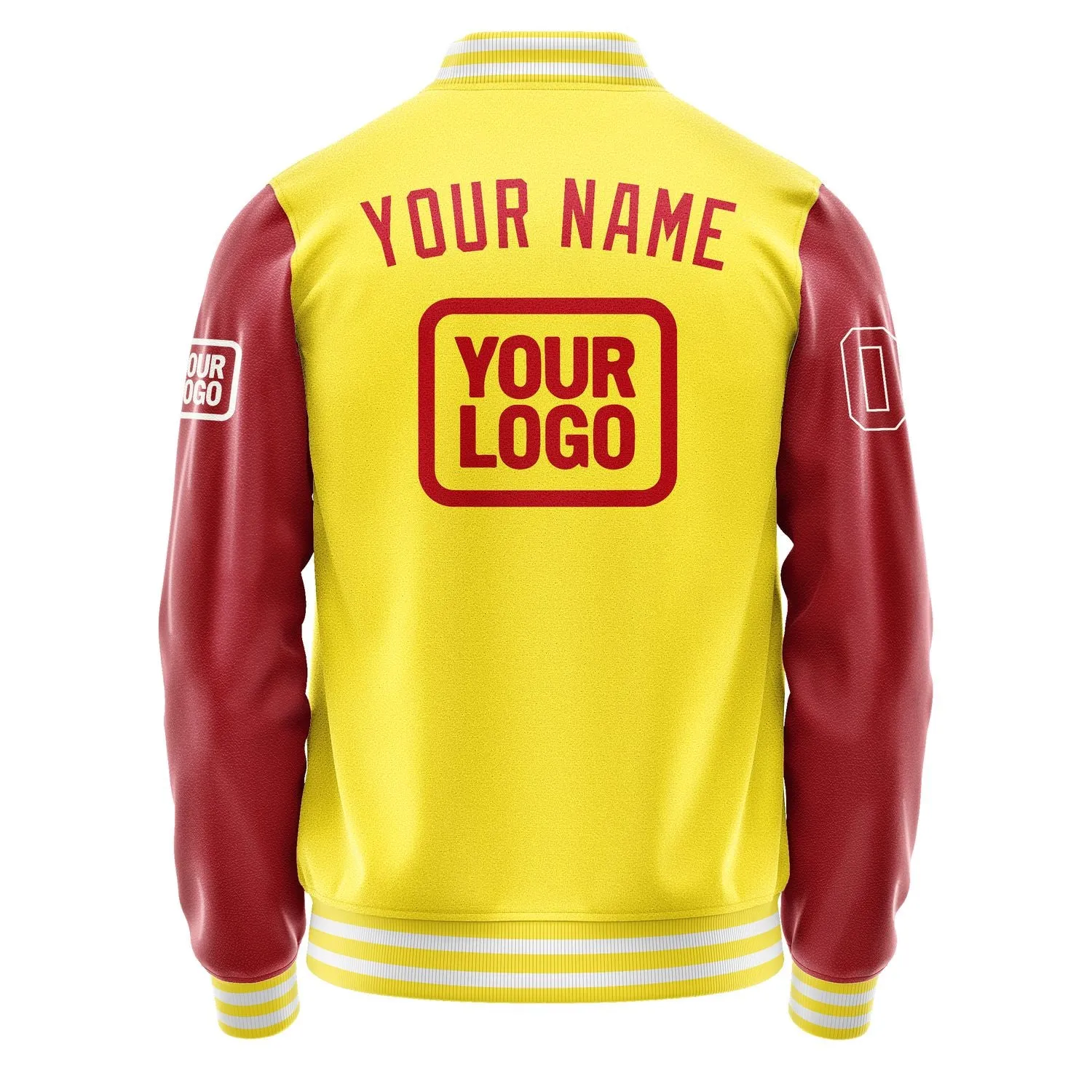 Custom Light Yellow Red Jacket