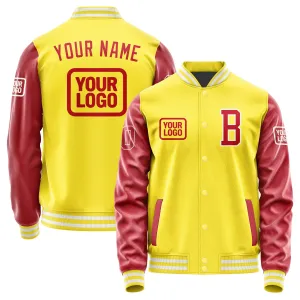 Custom Light Yellow Red Jacket