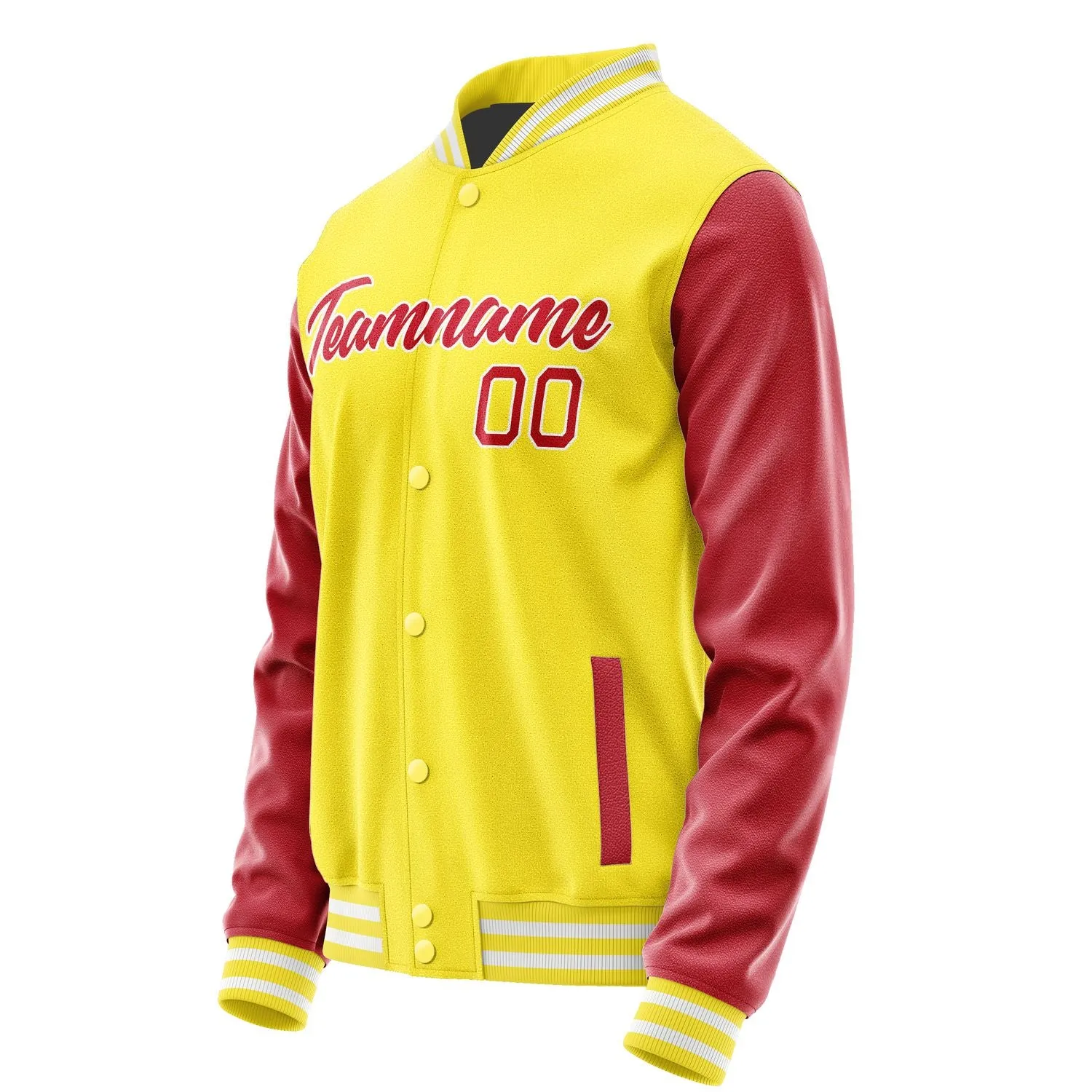 Custom Light Yellow Red Jacket