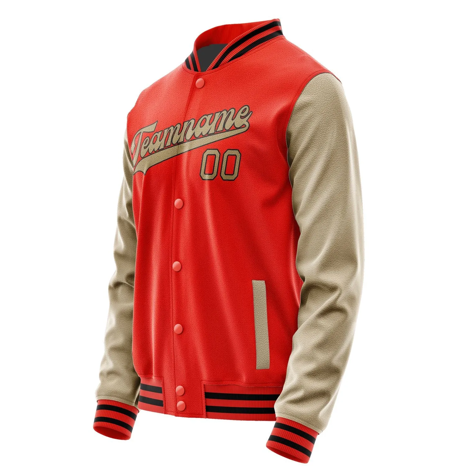 Custom Orange Red Light Khaki Jacket
