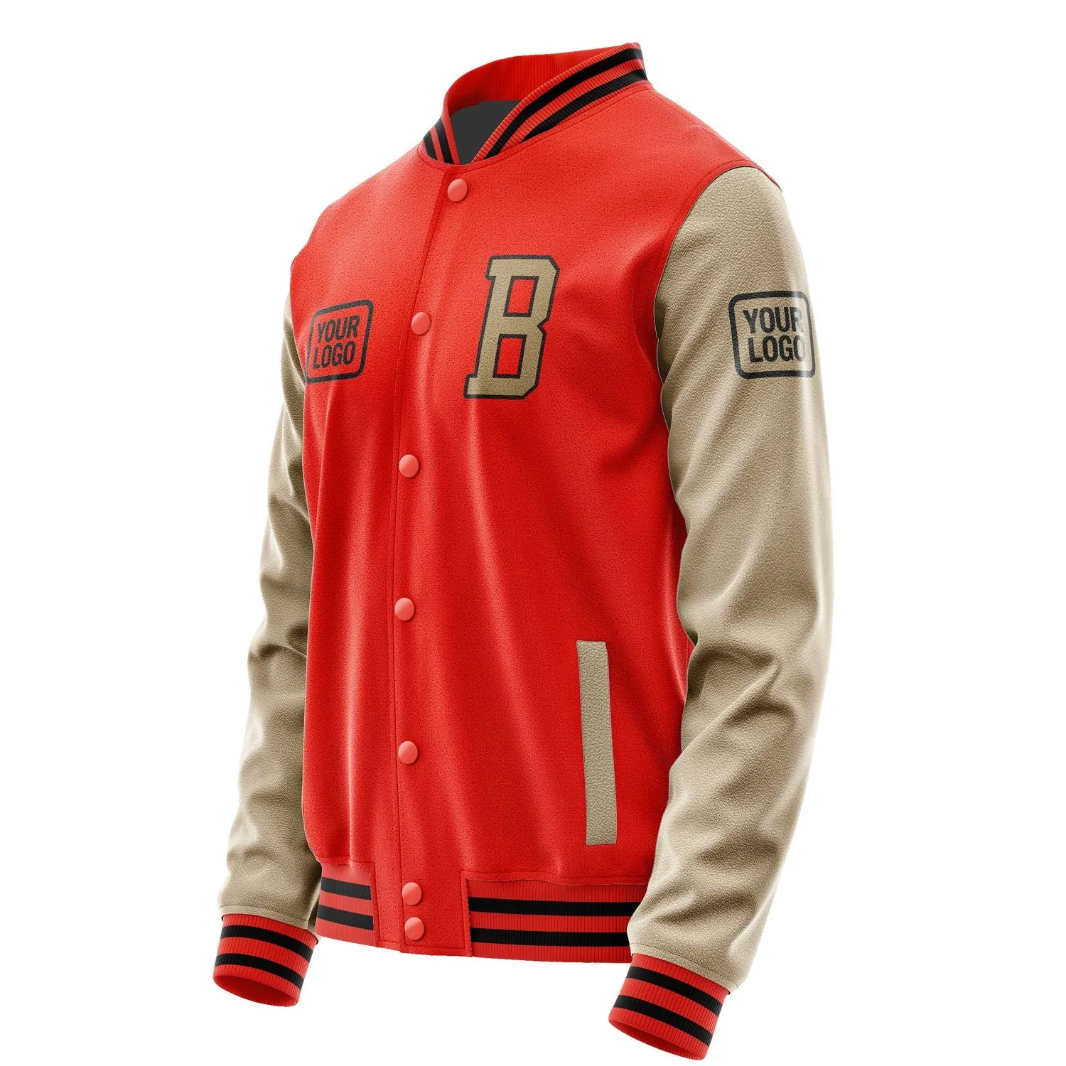 Custom Orange Red Light Khaki Jacket