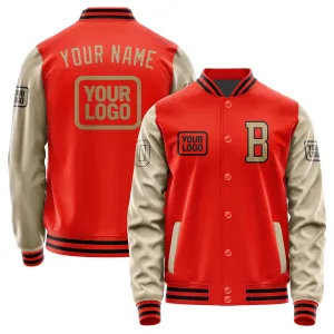 Custom Orange Red Light Khaki Jacket