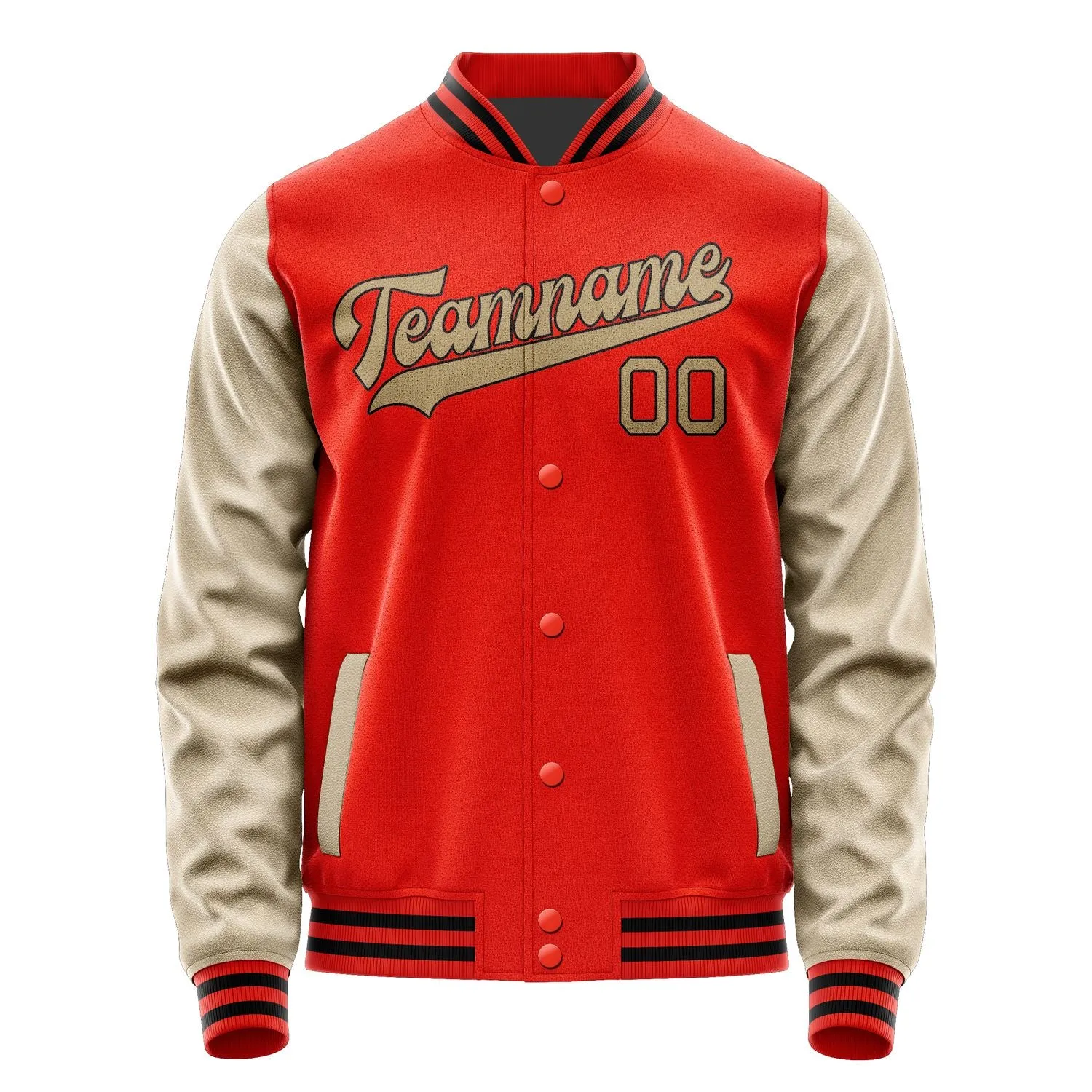 Custom Orange Red Light Khaki Jacket