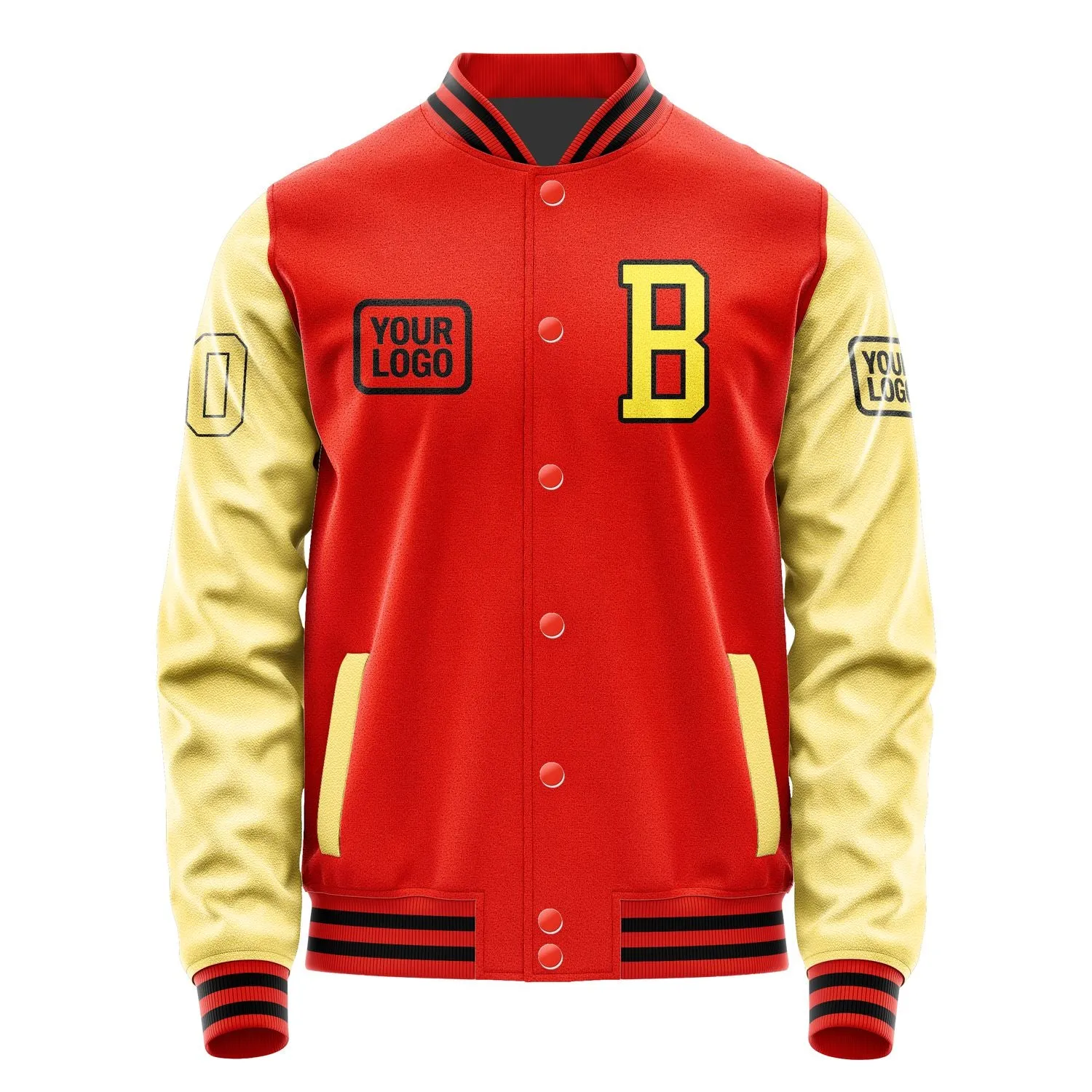 Custom Orange Red Light Yellow Jacket