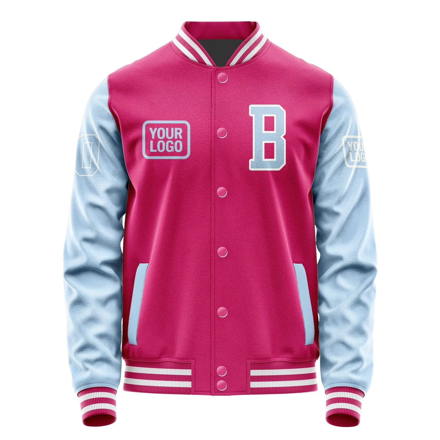 Custom Pink Light Blue Jacket