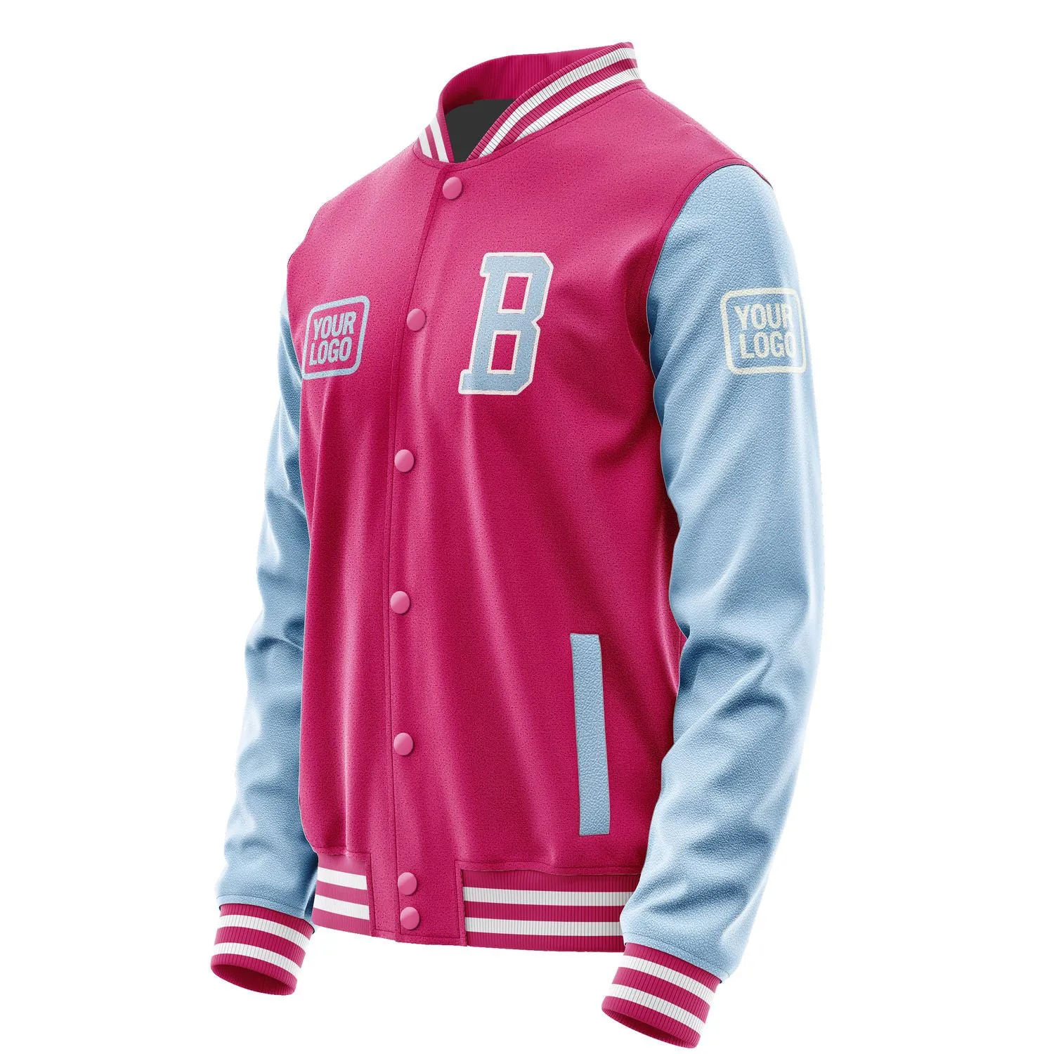 Custom Pink Light Blue Jacket