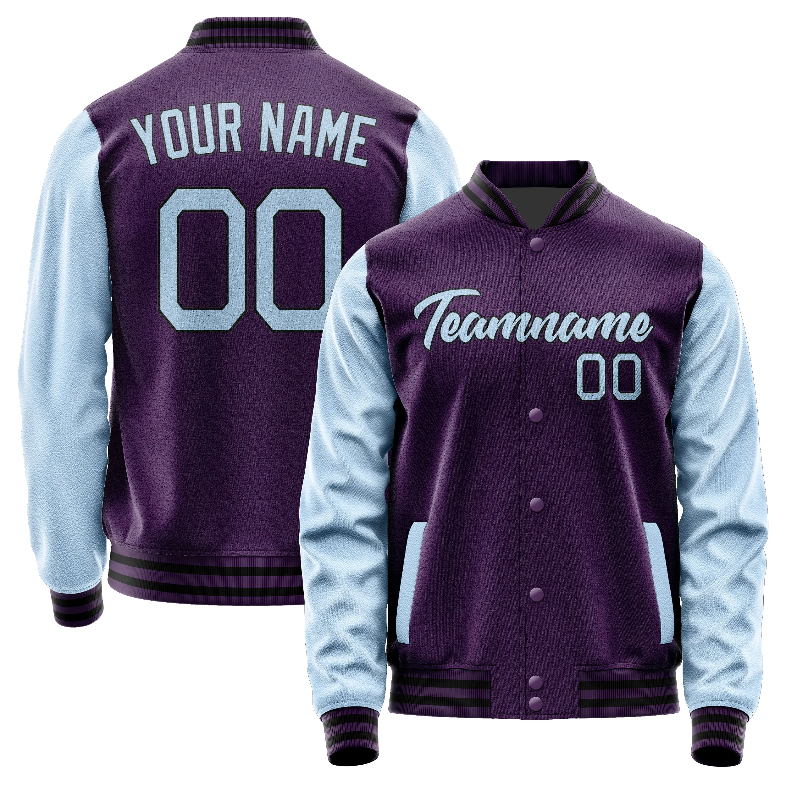 Custom Purple Light Blue Jacket