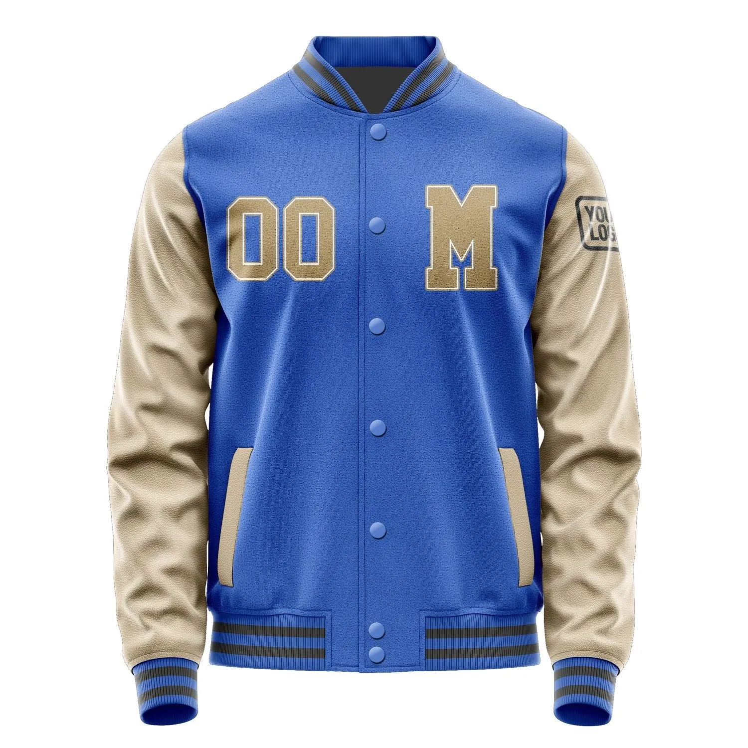 Custom Sky Blue Light Khaki Jacket