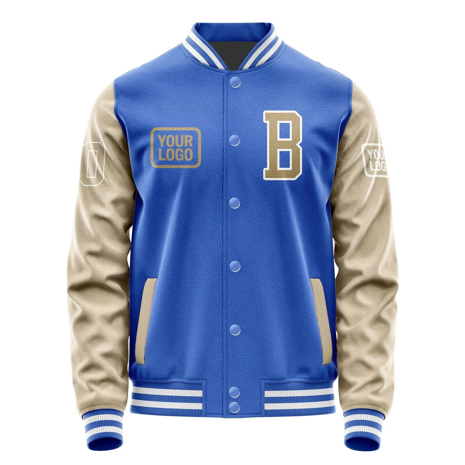 Custom Sky Blue Light Khaki Jacket