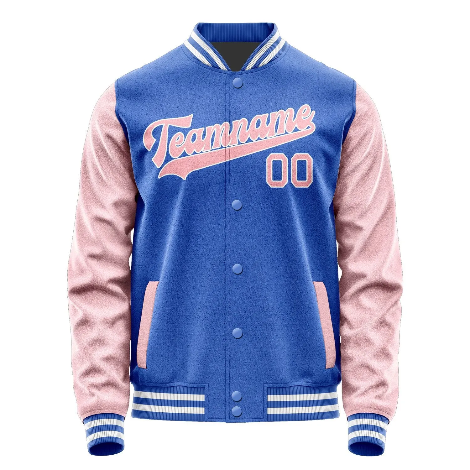 Custom Sky Blue Light Pink Jacket