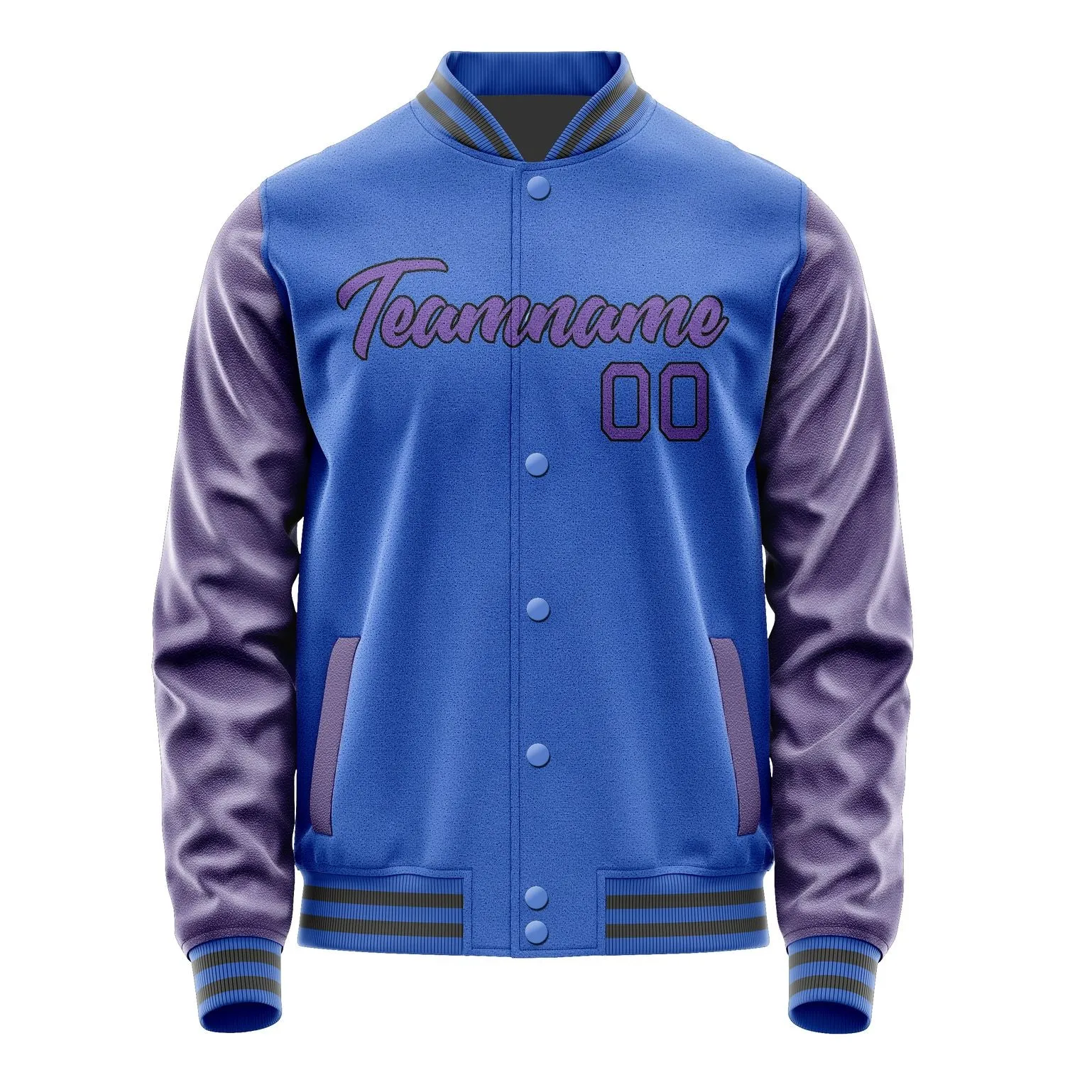 Custom Sky Blue Light Purple Jacket