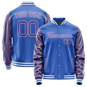 Custom Sky Blue Light Purple Jacket