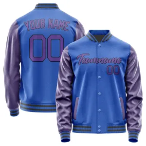 Custom Sky Blue Light Purple Jacket