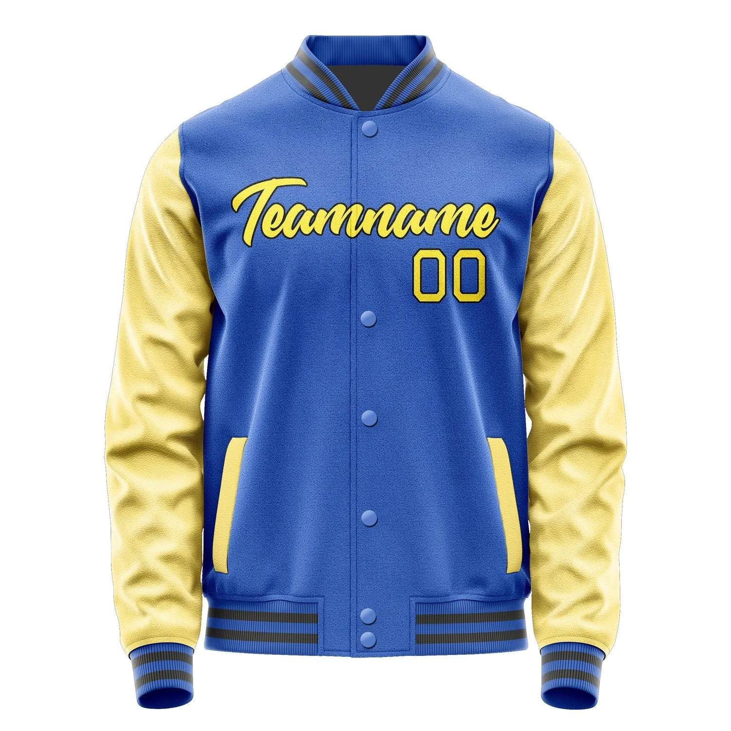 Custom Sky Blue Light Yellow Jacket