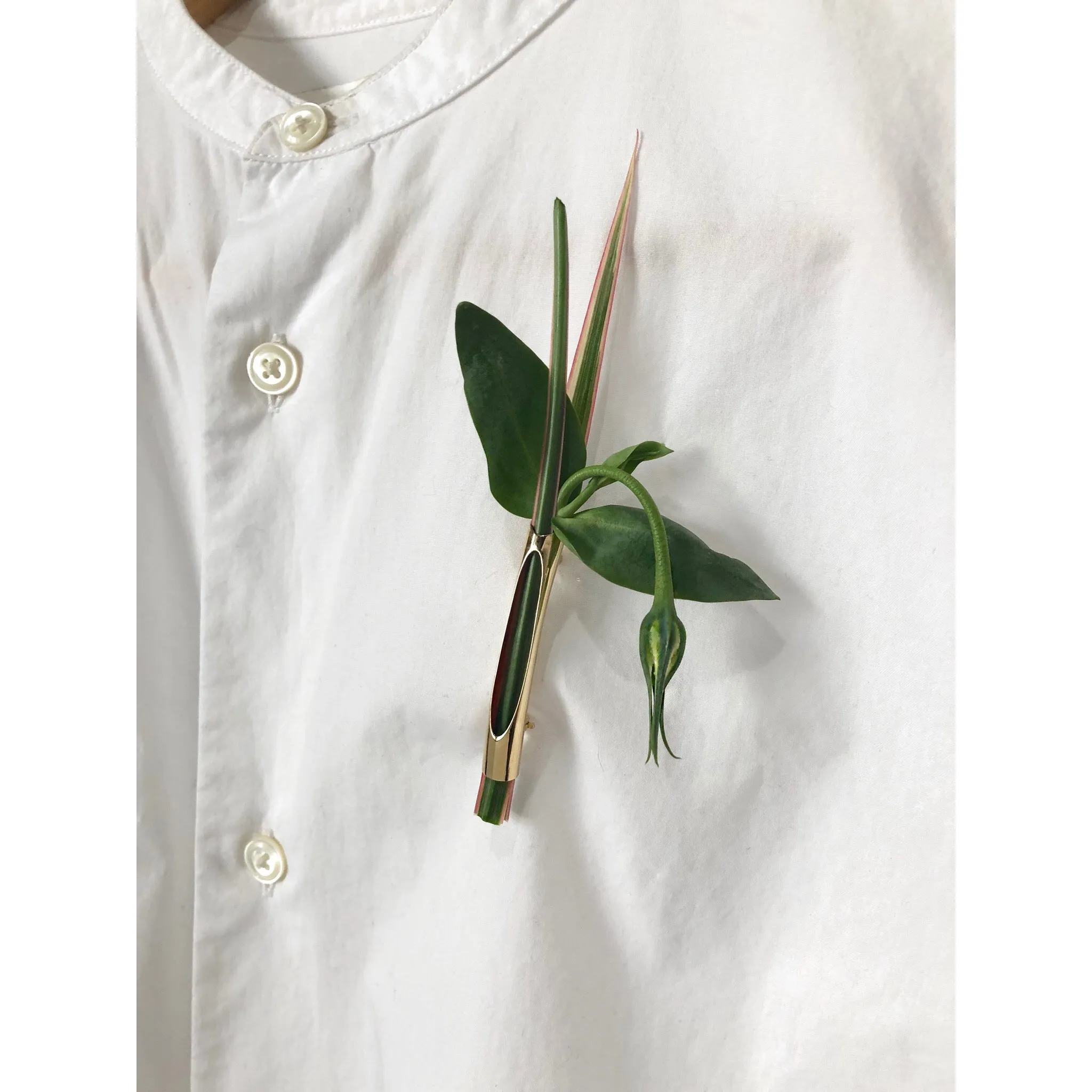 Cut Out Botanical Brooch in Rhodium