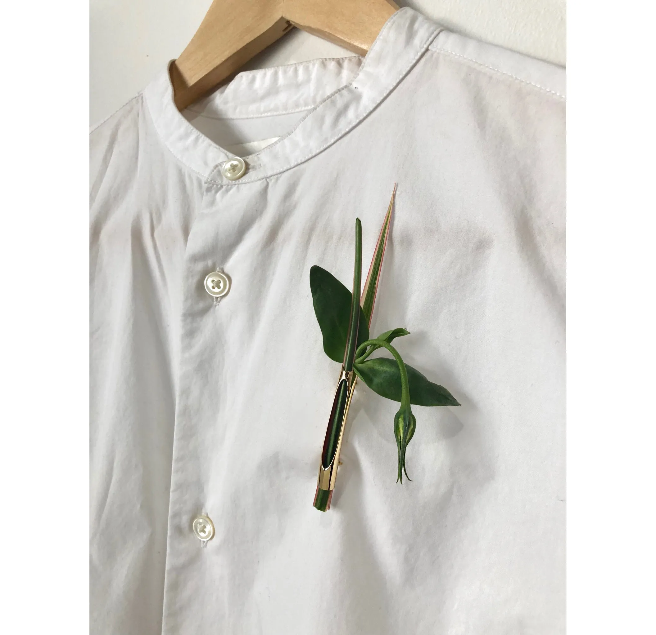 Cut Out Botanical Brooch in Rhodium