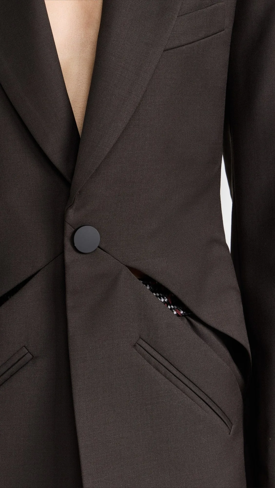 Cut-Out Single-Breasted Blazer