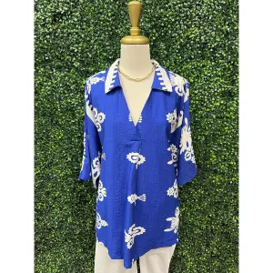 Danika Blouse in Cobalt
