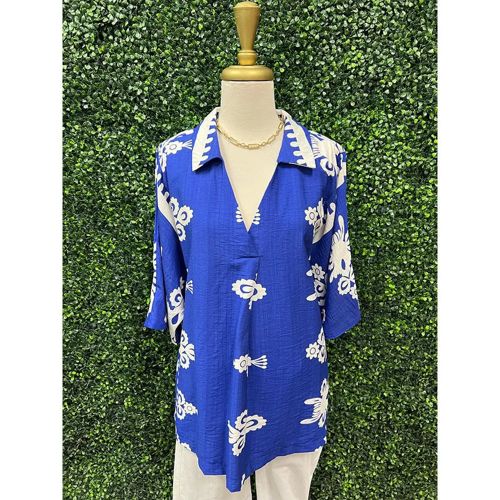 Danika Blouse in Cobalt